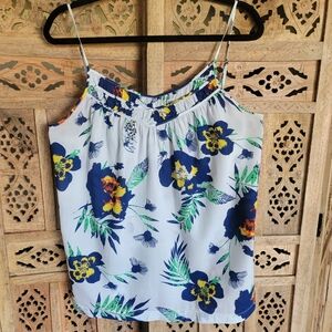Patagonia Sedum Cami Tank Top Size L Tropical Hawaiian print Organic cotton